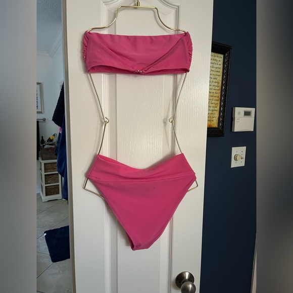 Beach Riot Pink Rhinestone Strapless Bikini Set - Picture 4 of 7